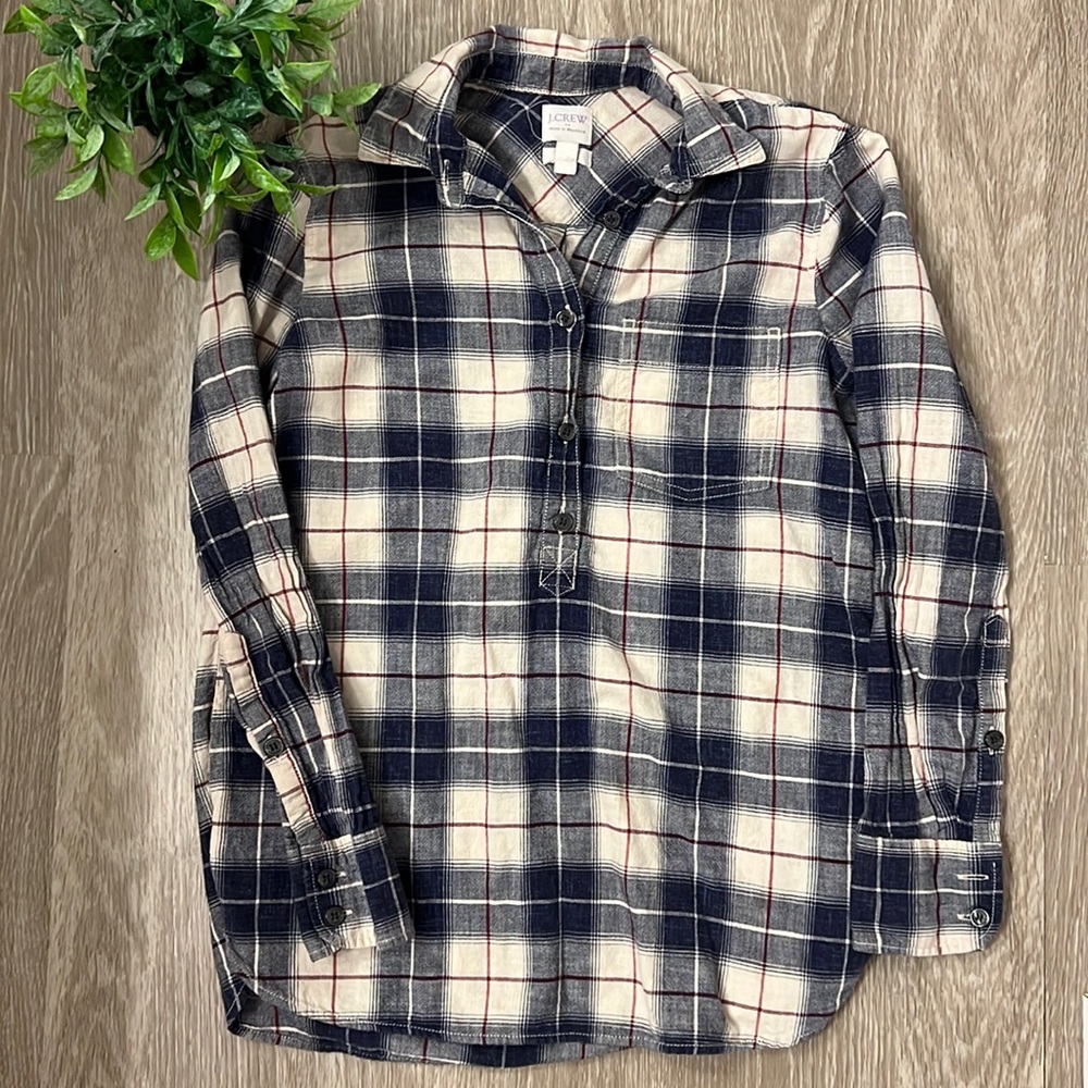 J Crew Plaid Top XXSP